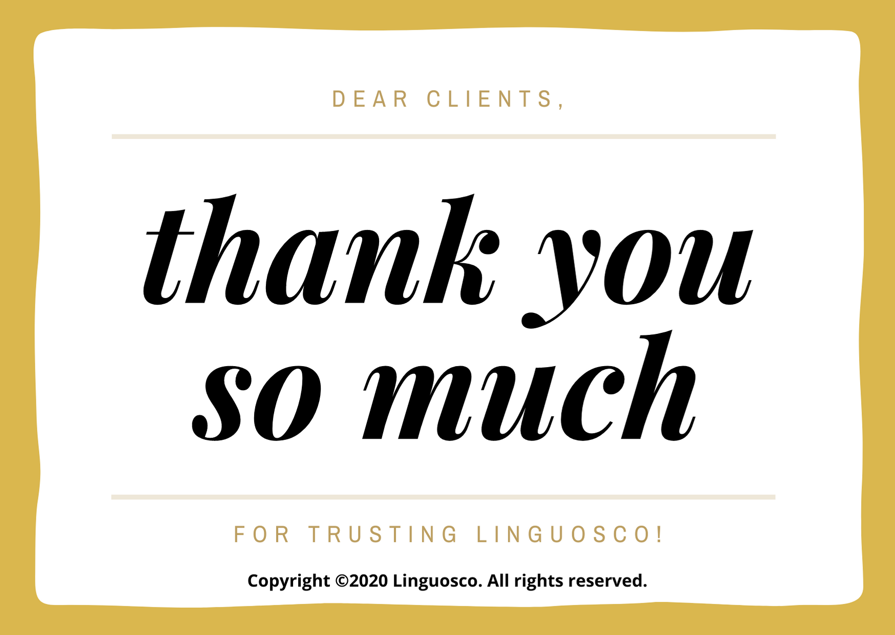 Thank you Dear Customers - Linguosco