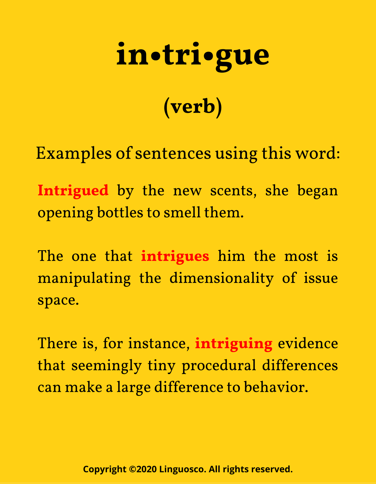 Word of the Week: Part 15 - Intrigue